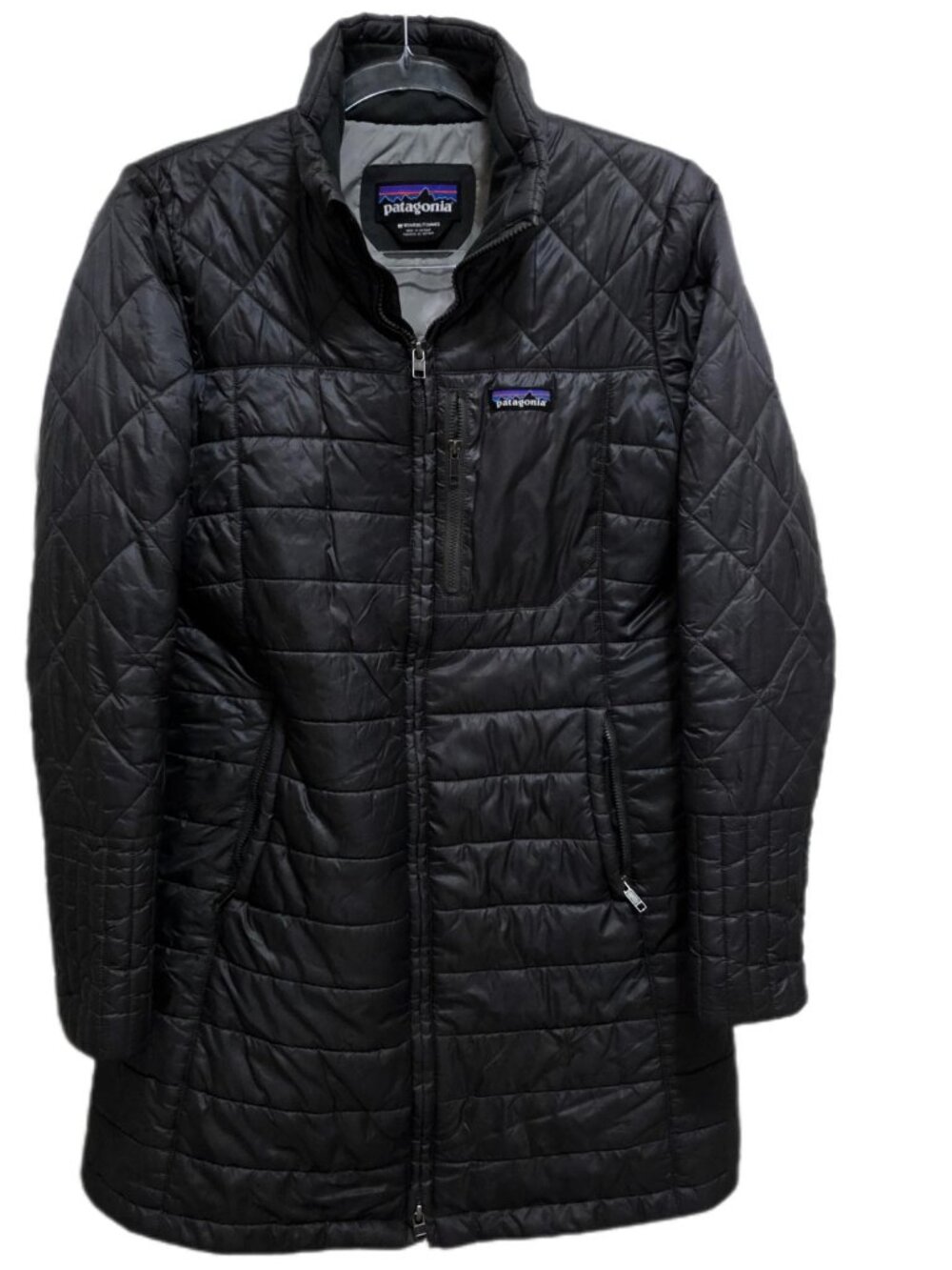 1425 Patagonia Long Collared Fitted Lined Puffer Jacket Sz.M Womens